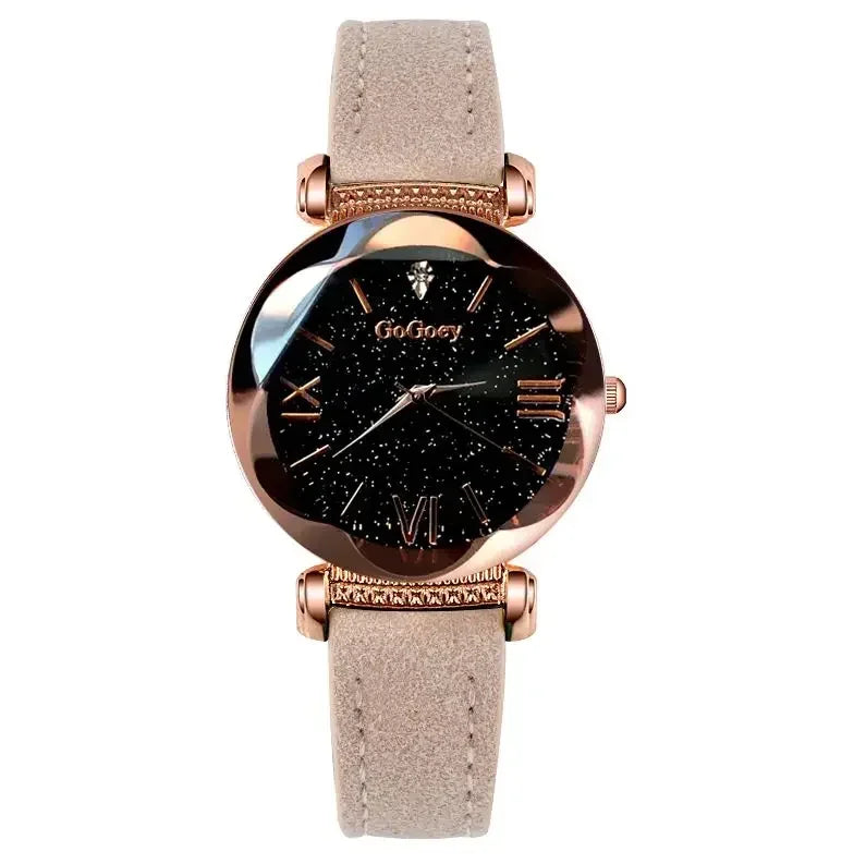 Starry Sky Quarz-Armbanduhr für Frauen – Elegante Damen Uhr, Montre Femme, Reloj Mujer, Horloges Women, Relógio Feminino