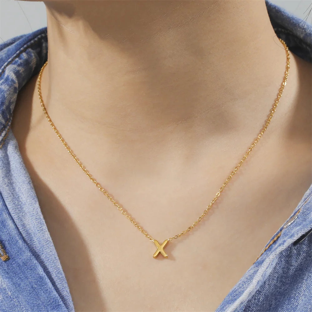 Initial Necklace A–Z for Women – Elegant Stainless Steel Letter Necklace, Timeless Pendant