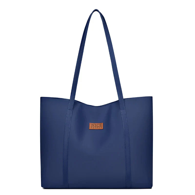 Stylish Nylon Shopper with Zipper and Interior Pockets