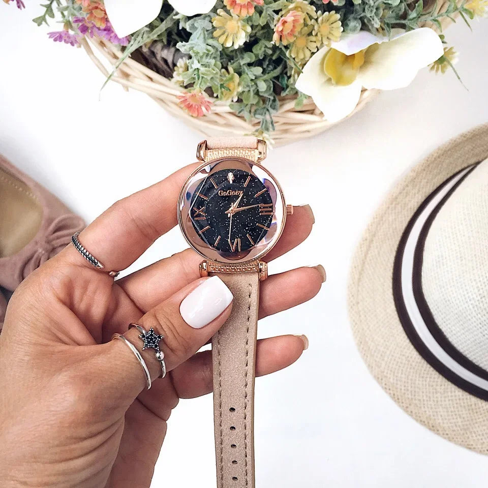 Starry Sky Quartz Watch for Women – Elegant Ladies Watch, Montre Femme, Reloj Mujer, Horloges Women, Relógio Feminino