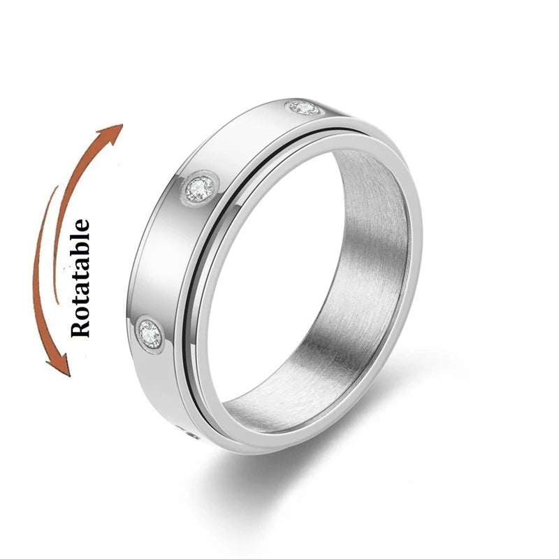 Anti-Stress Fidget Ring aus Edelstahl – Drehbarer Anxiety Spinner Ring