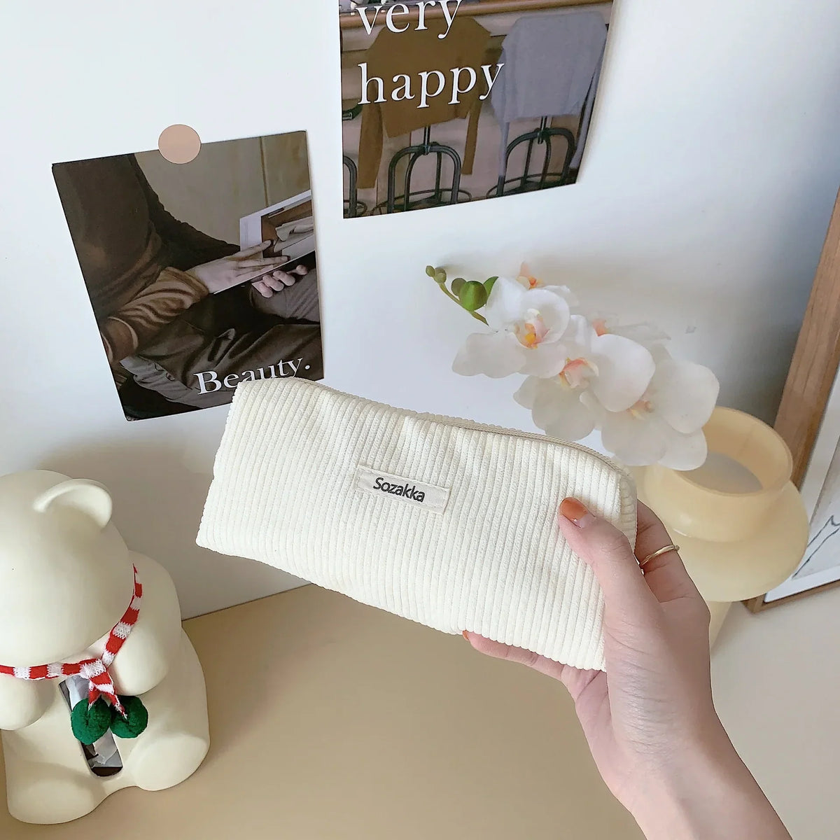 Elegante Clutch Lederoptik mit Reißverschluss