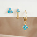 3PCS Fashion Stainless Steel Flower Small Hoop Earrings Set 18K Gold Plated Huggie Cartilage Piercing Jewelry aretes
