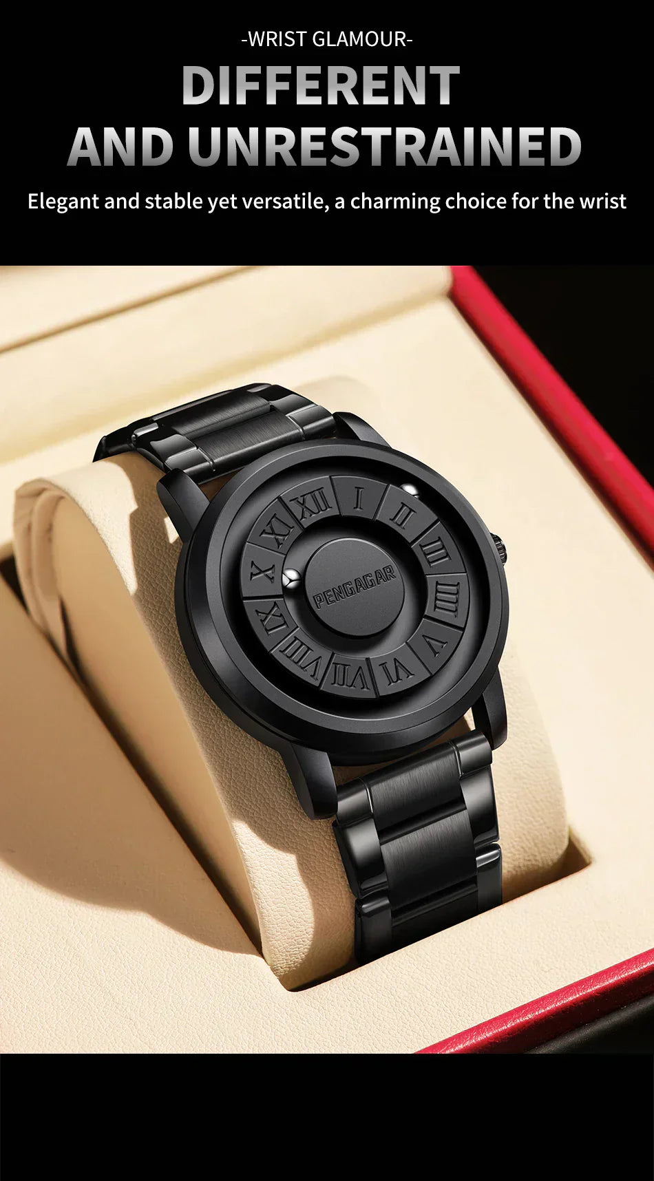 2024 Neue Luxus Quarzuhr für Männer – Kreative Scrollen Zeiger, Magnetische Handgelenk Uhr, Relogio Masculino