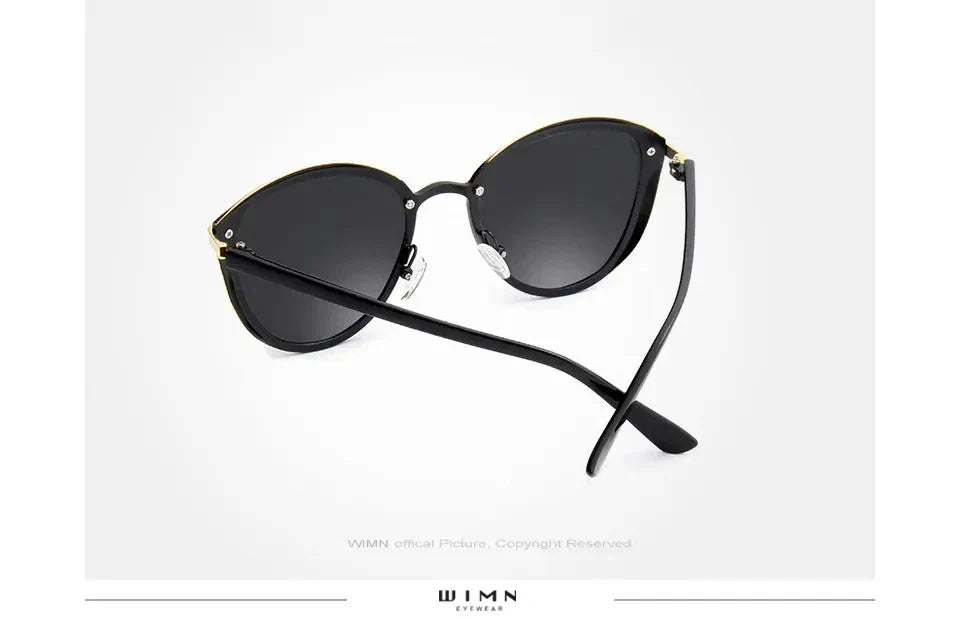 Minimalistische Sonnenbrille Cat-Eye PC polarisiert UV400 Spiegelglas