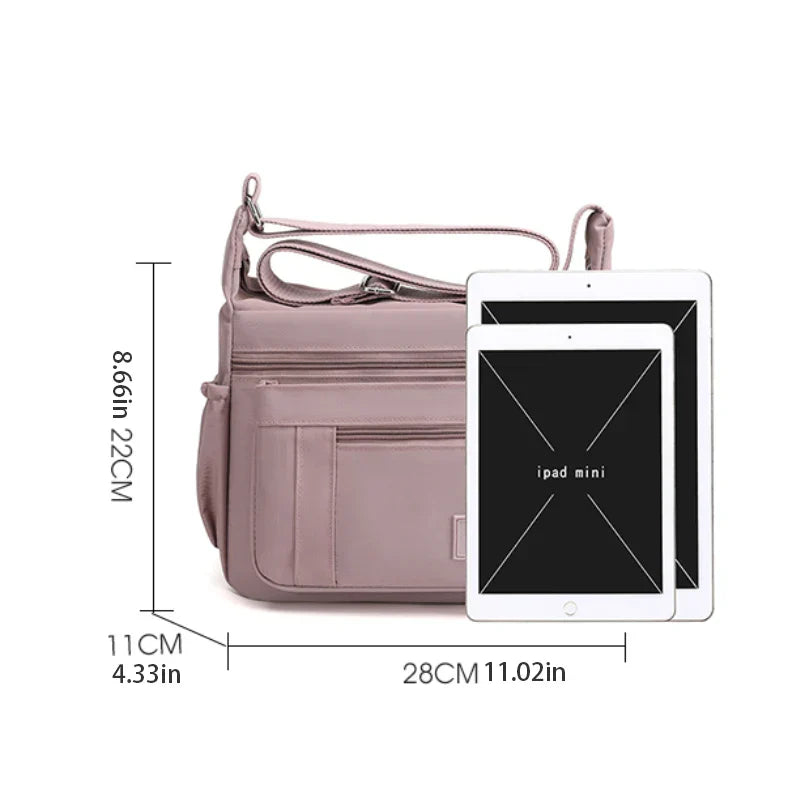 Robust Nylon Crossbody Bag with Zipper and