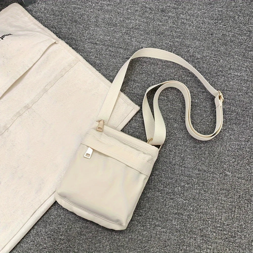Practical Nylon Crossbody Bag with Zipper Mini