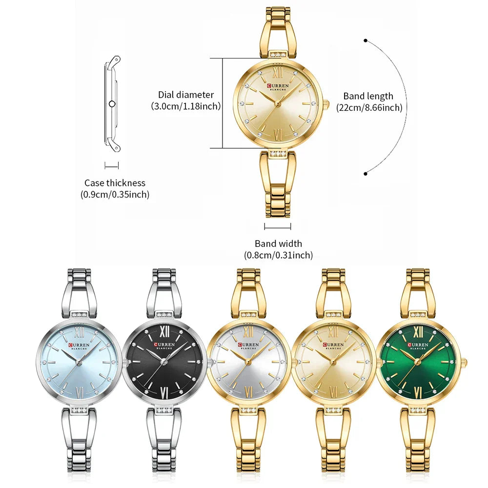 Edle Damen Armbanduhr Edelstahl Analog Quarz