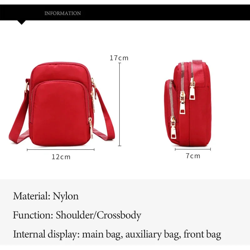 Kompakte Crossbody Handtasche Lederoptik mit Reißverschluss mit