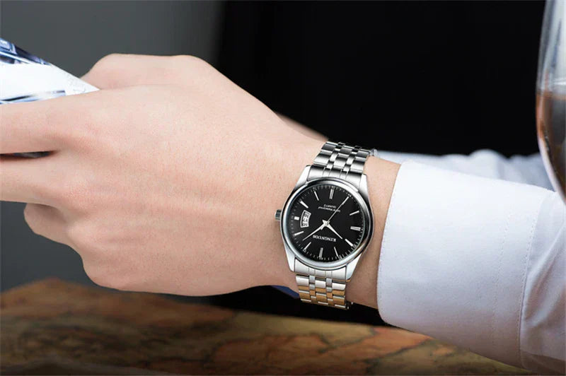 Luxus Herren-Armbanduhr 2022 – Edelstahlband, Wasserdicht, Business Uhren für Männer | Relogio Masculino