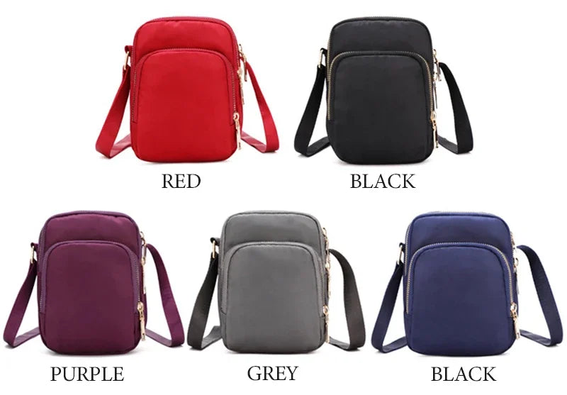 Kompakte Crossbody Handtasche Lederoptik mit Reißverschluss mit