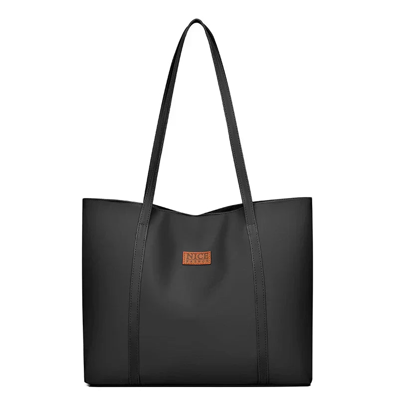 Stylish Nylon Shopper with Zipper and Interior Pockets