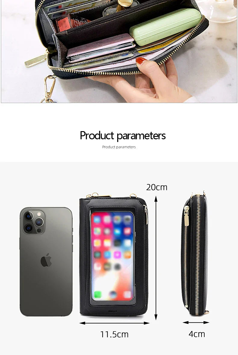 Kompakte Crossbody Handtasche Lederoptik mit Reißverschluss mit