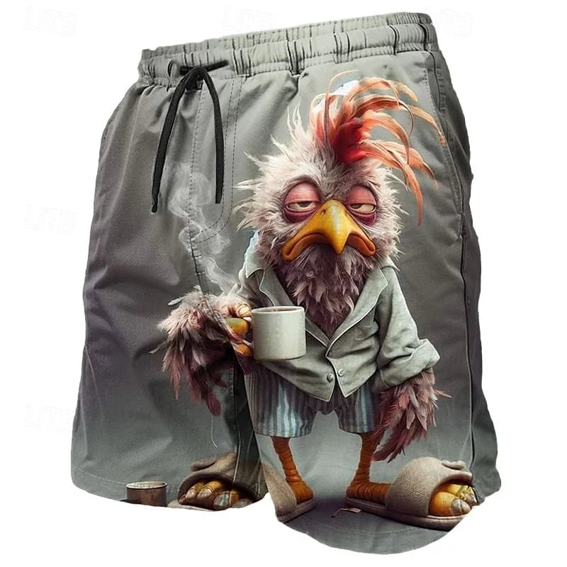 3D Animal Print Beach Shorts für Herren & Kinder – Sommer Board Shorts mit Tiger-, Schaf-, Huhn- & Kaninchenmotiv