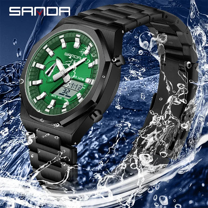 SANDA Luxury Men's Electronic Dual Watch