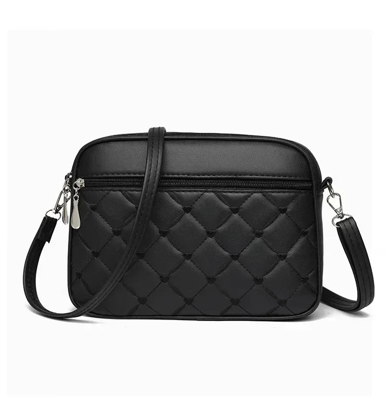 Elegant Crossbody Handbag Leather Look with Zipper with