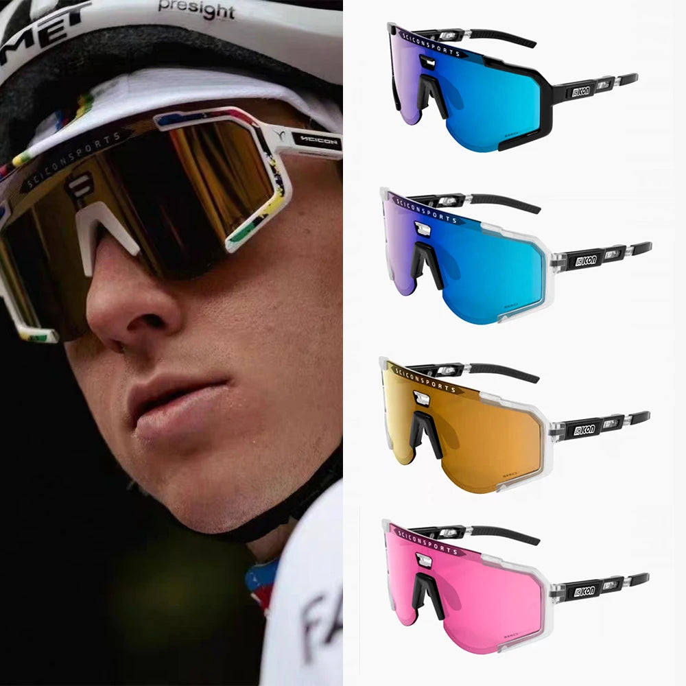 SCICON AEROSCOPE Cycling Glasses - Photochromatic Sports Sunglasses with UV400 for Road Bike & MTB