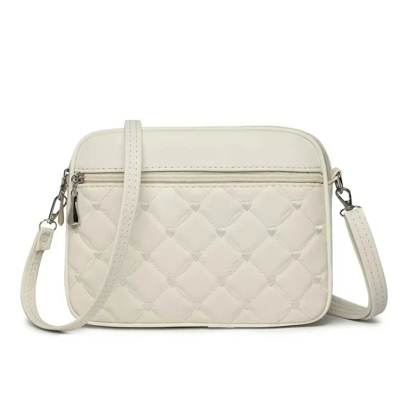 Elegant Crossbody Handbag Leather Look with Zipper with