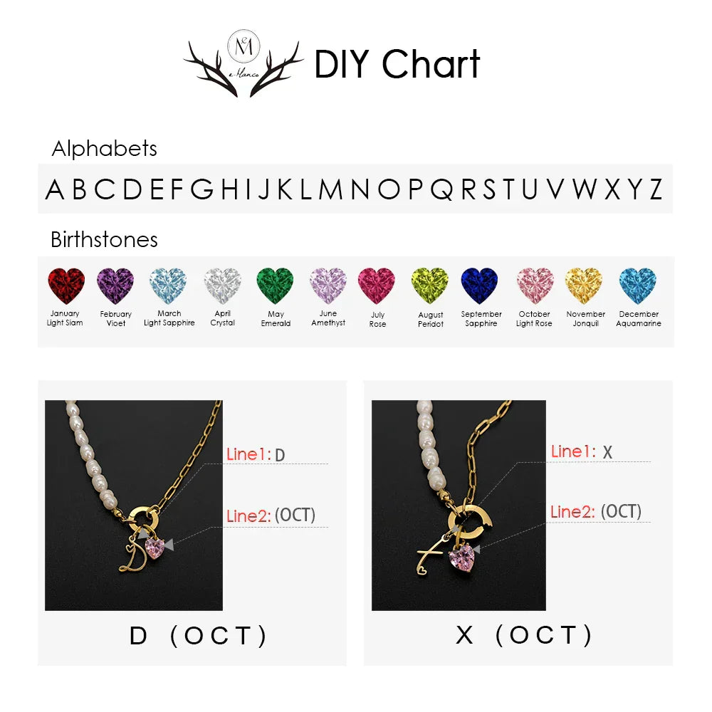 eManco Natural Freshwater Pearl Heart Stainless Steel Cubic Zirconia Pendant Necklace Aesthetic Luxury Chain Jewelry Gift – Necklace