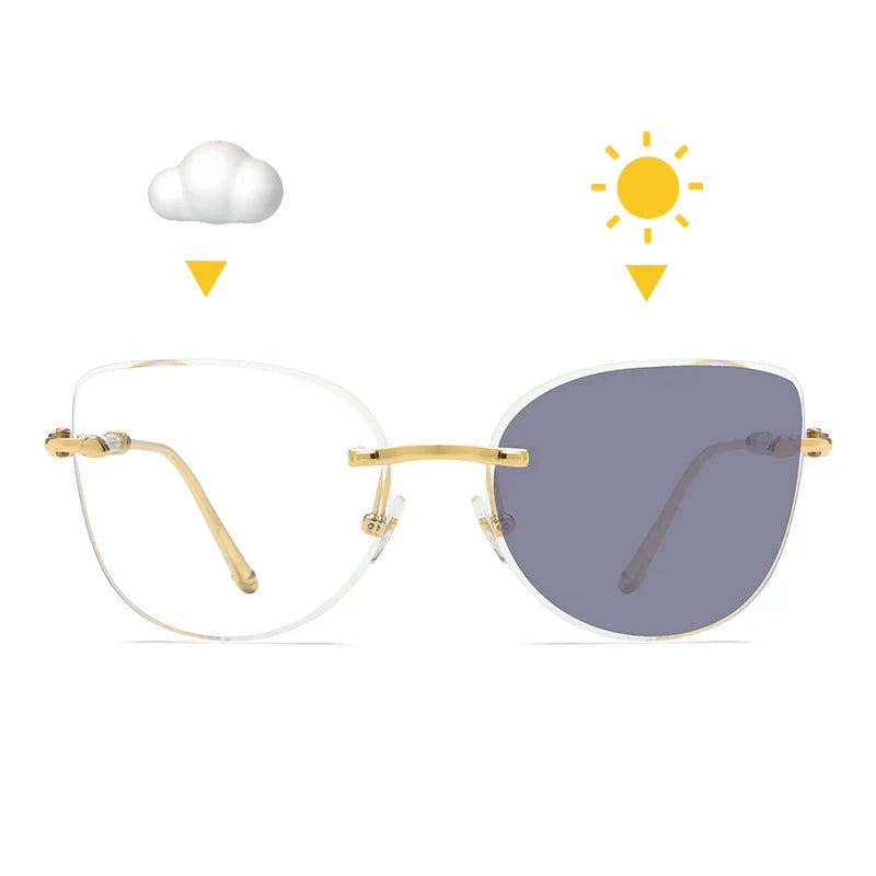 Elegant Cat-Eye Metal UV400 Sunglasses