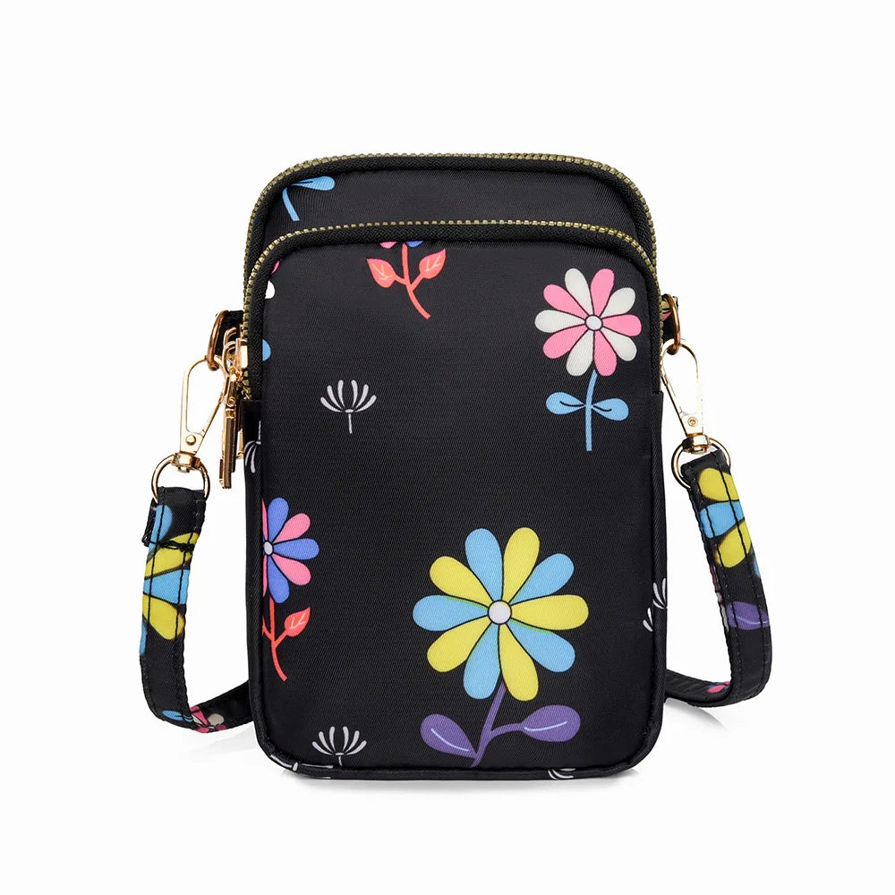Kompakte Crossbody Handtasche Lederoptik mit Reißverschluss mit