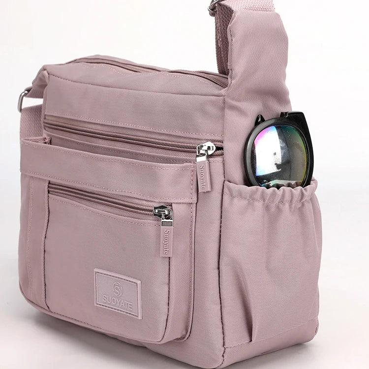 Robust Nylon Crossbody Bag with Zipper and