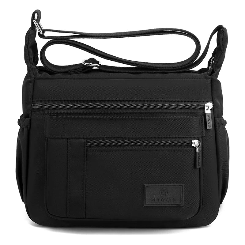 Robust Nylon Crossbody Bag with Zipper and