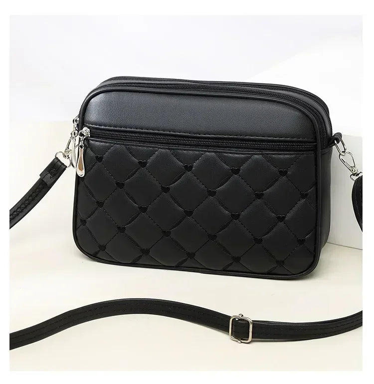 Elegant Crossbody Handbag Leather Look with Zipper with