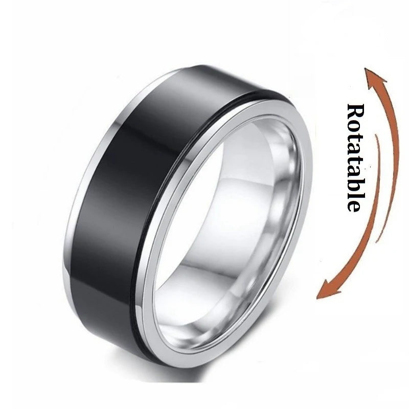 Anti-Stress Fidget Ring aus Edelstahl – Drehbarer Anxiety Spinner Ring