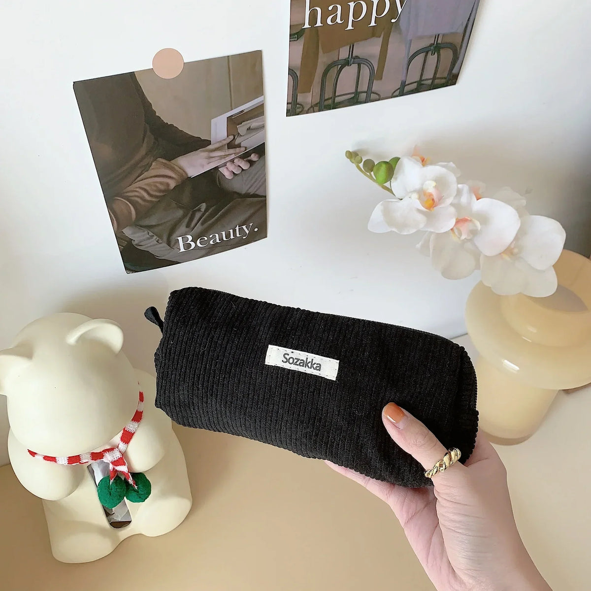 Elegante Clutch Lederoptik mit Reißverschluss