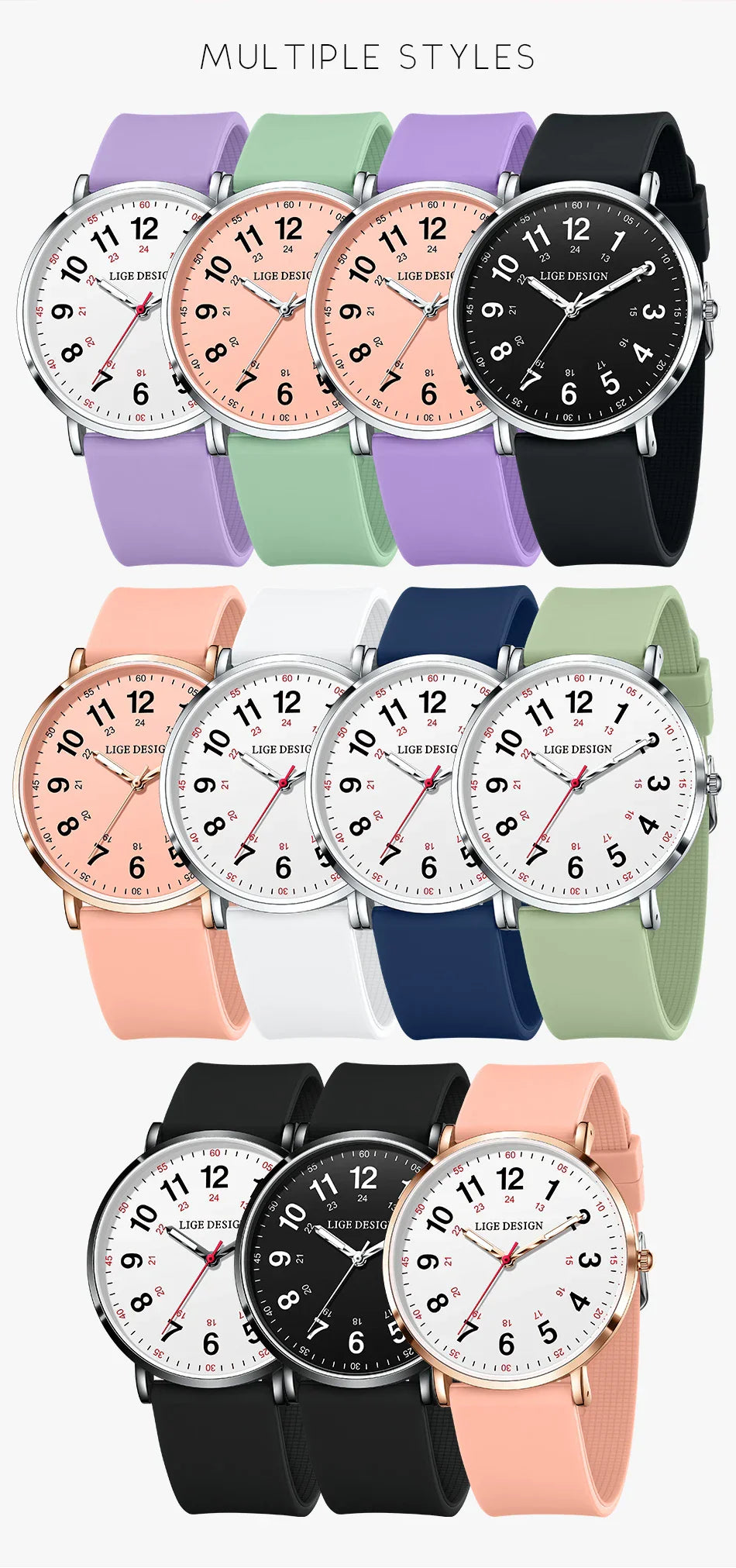 Elegante Damen Armbanduhr Analog Quarz wasserbeständig