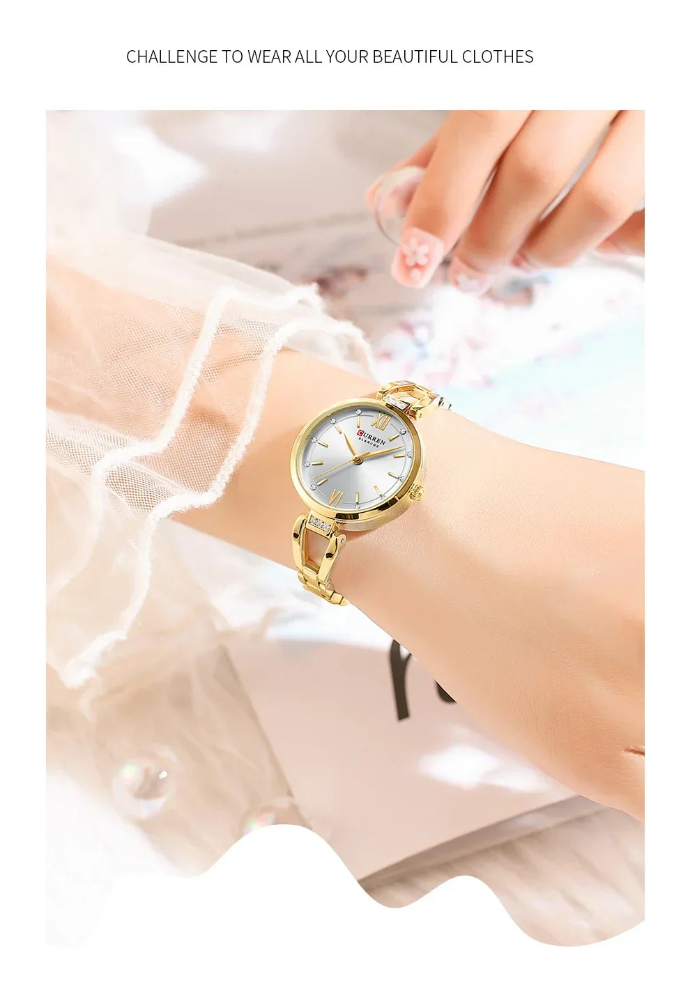 Edle Damen Armbanduhr Edelstahl Analog Quarz