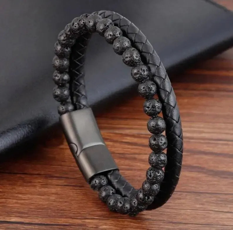 Edelstahl & Naturstein Armband für Damen & Herren