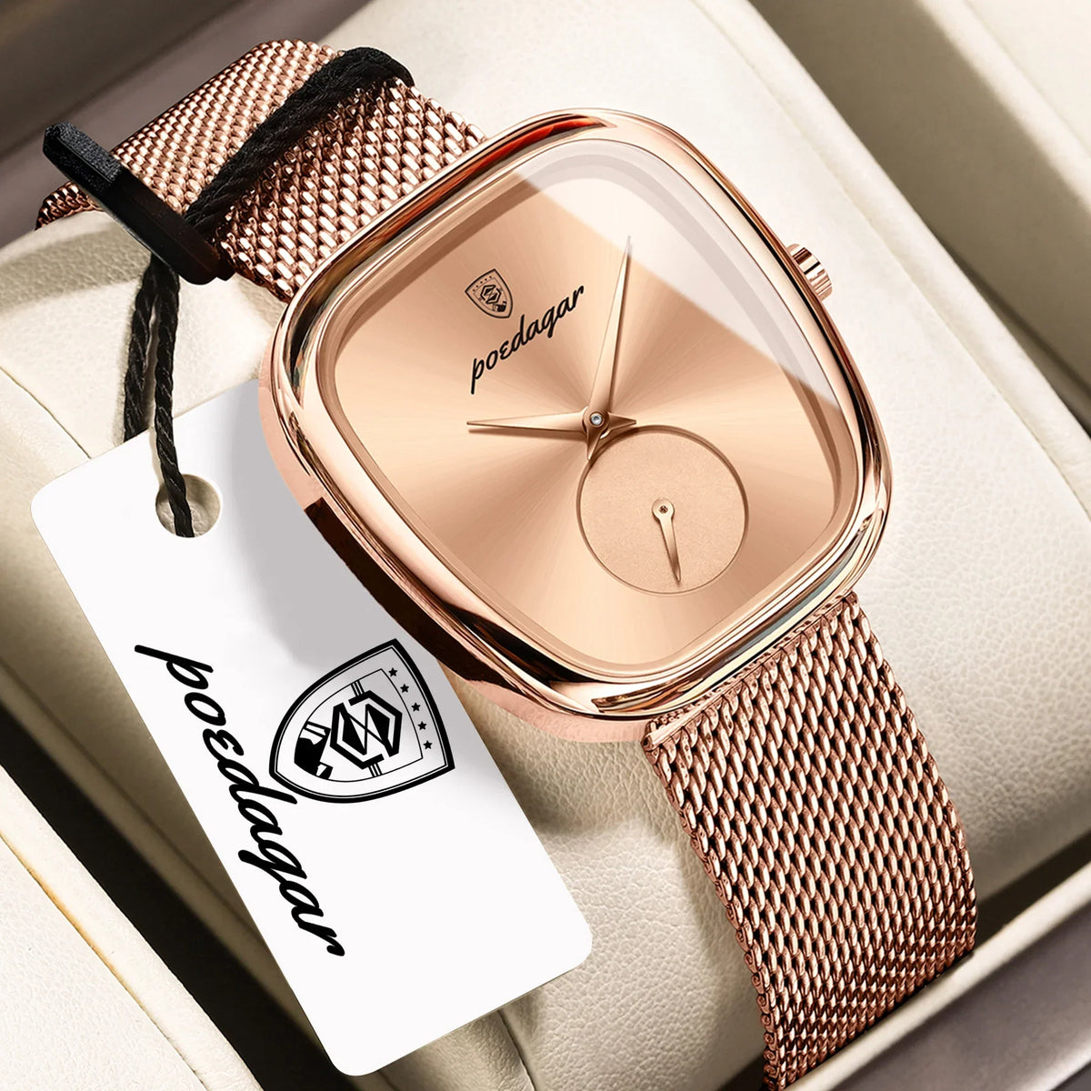 Moderne Damen Armbanduhr Edelstahl Analog Quarz wasserbeständig