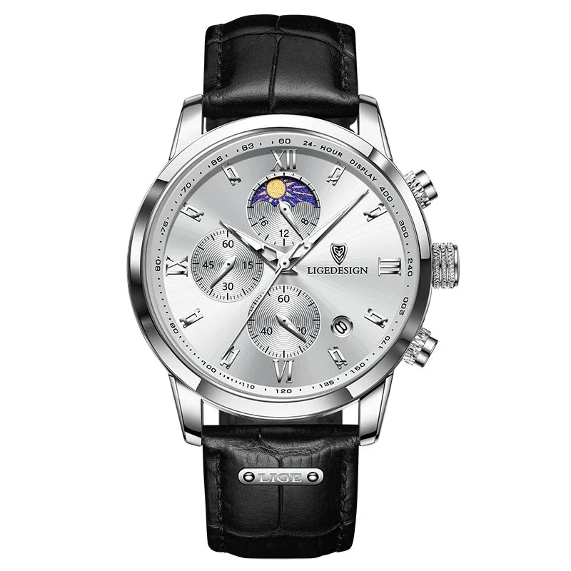 Edle Damen Armbanduhr Lederarmband Analog Quarz wasserbeständig
