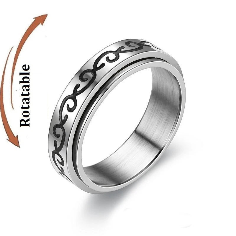 Anti-Stress Fidget Ring aus Edelstahl – Drehbarer Anxiety Spinner Ring