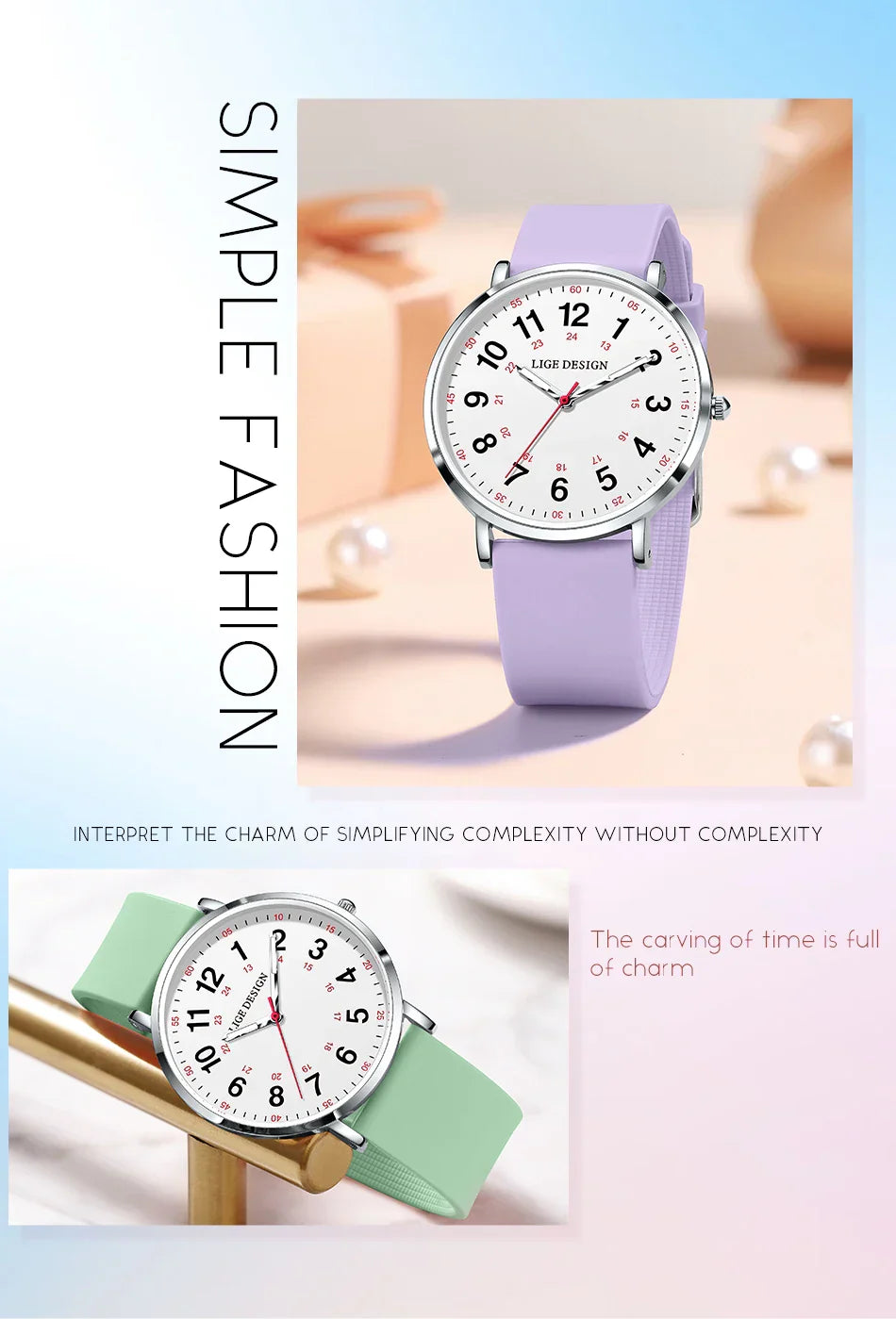 Elegante Damen Armbanduhr Analog Quarz wasserbeständig