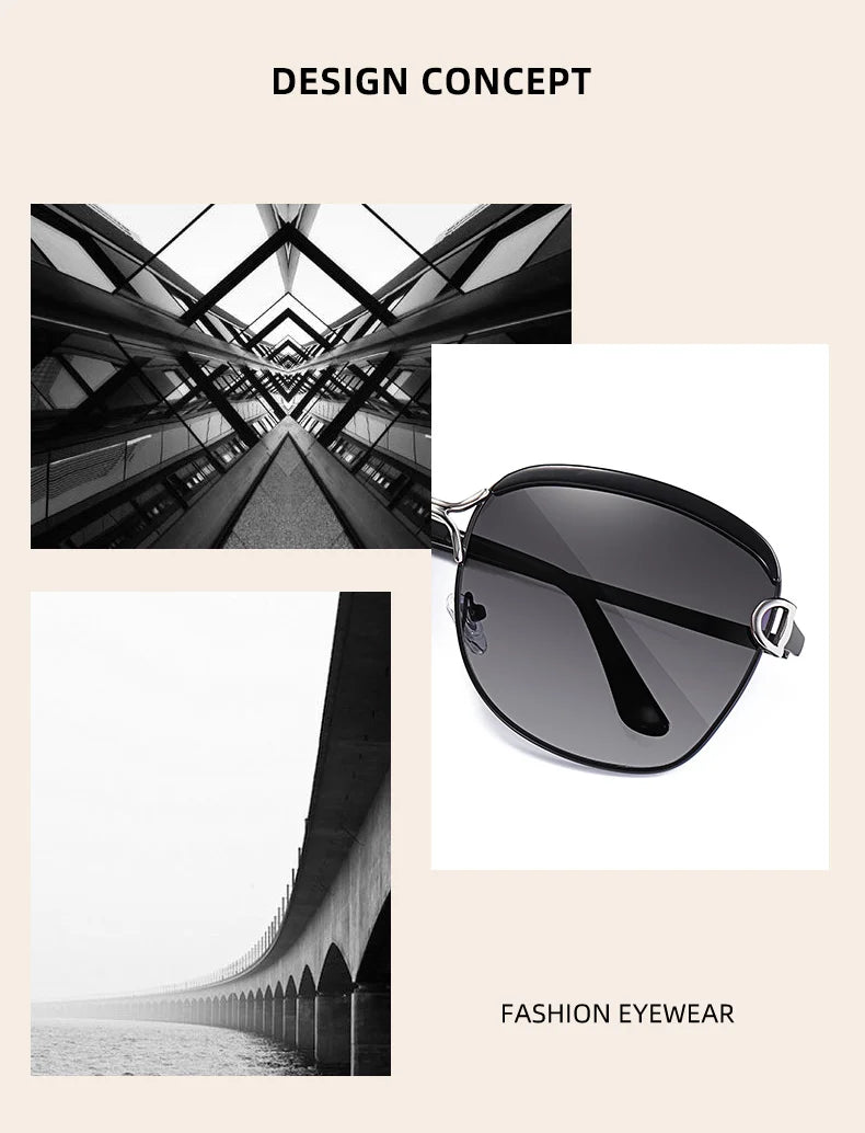 Modern Round Polarized Sunglasses UV400 Mirrored Gradient Lenses