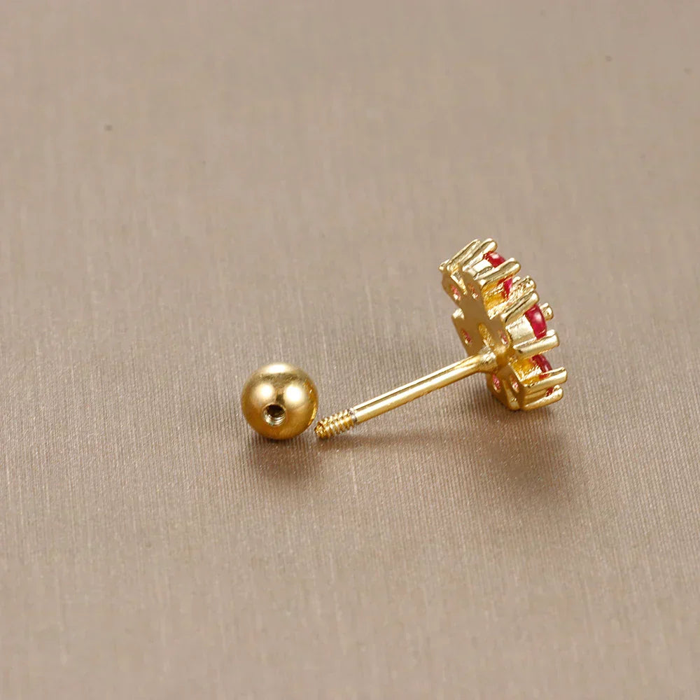 Ruby Earrings · Stainless Steel