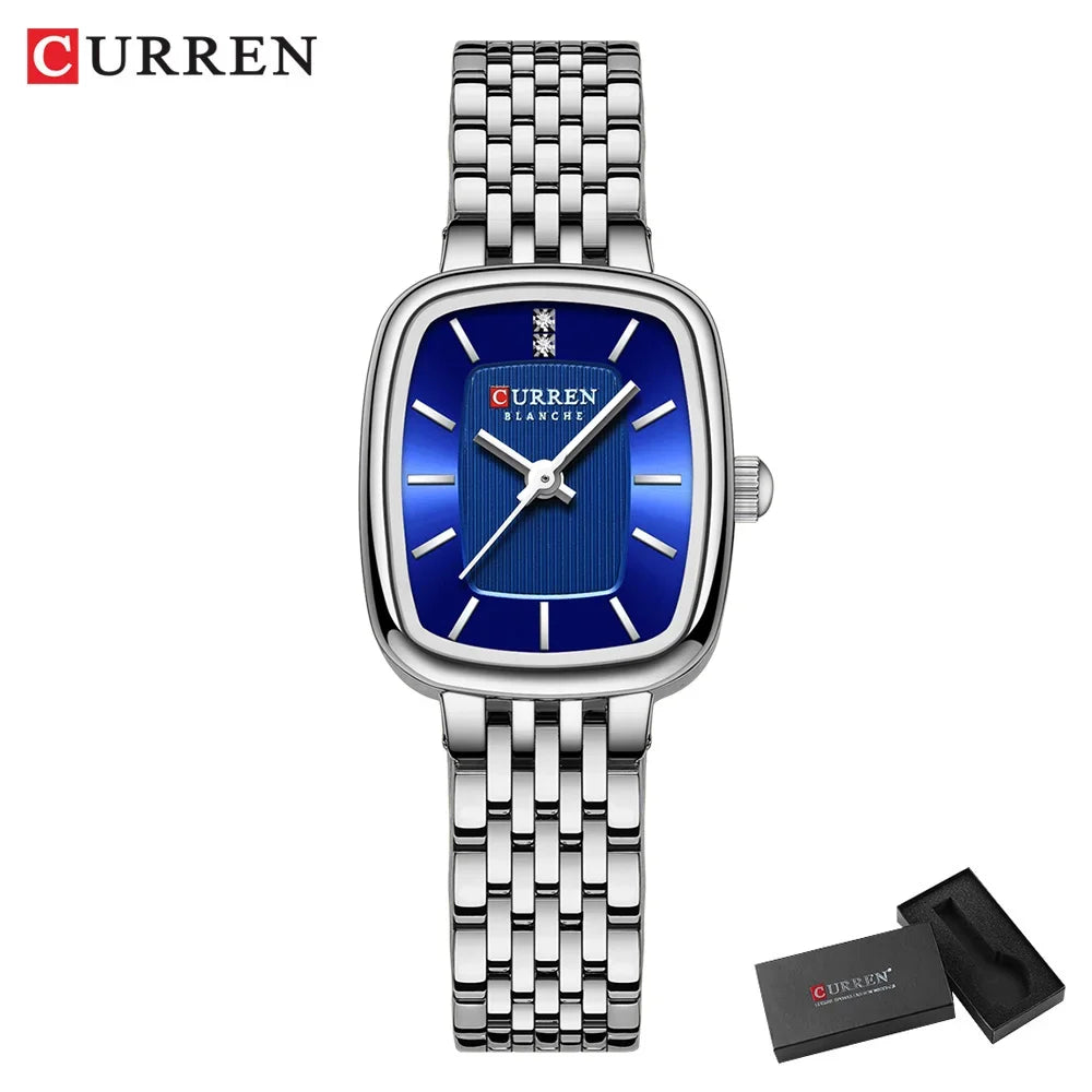 Edle Damen Armbanduhr Edelstahl Analog Quarz wasserbeständig