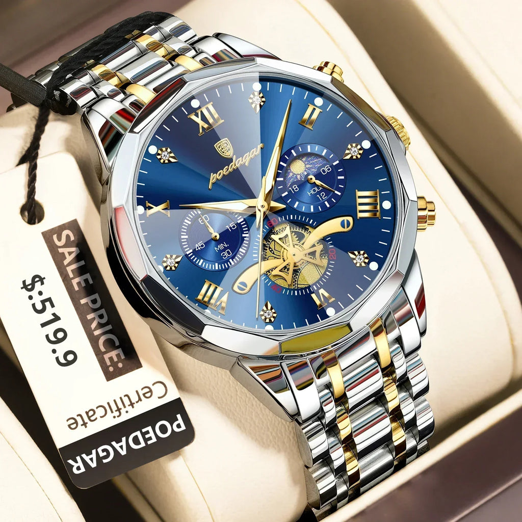 POEDAGAR Luxury Men's Watch Top Original