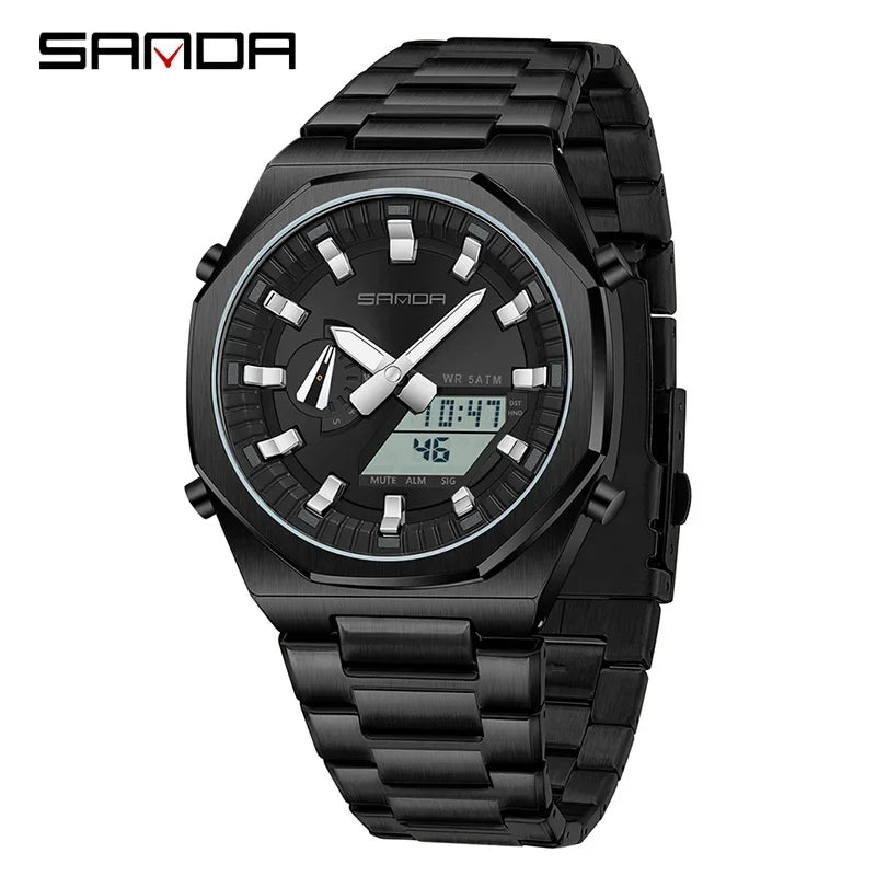 SANDA Luxury Men's Electronic Dual Watch