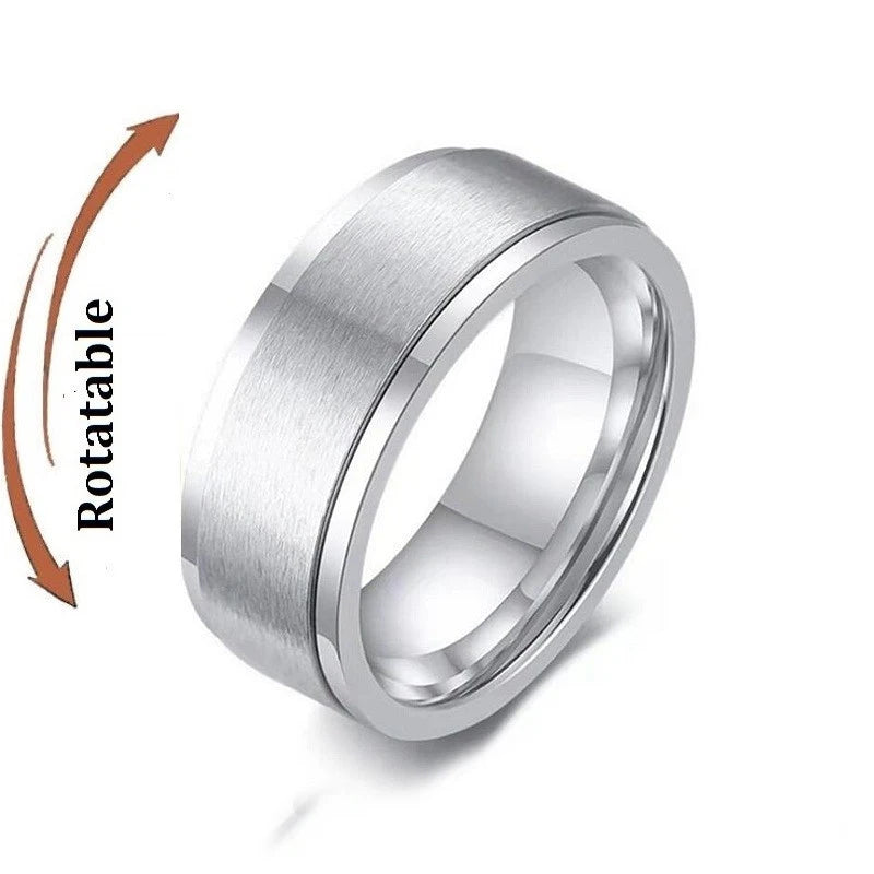 Anti-Stress Fidget Ring aus Edelstahl – Drehbarer Anxiety Spinner Ring