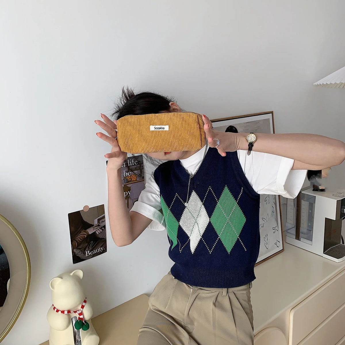 Elegante Clutch Lederoptik mit Reißverschluss