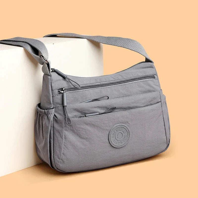Stylish Nylon Crossbody Handbag with Zipper and