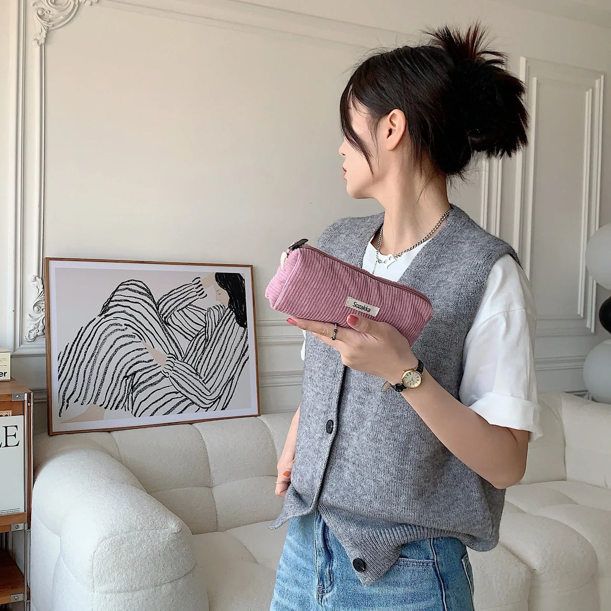 Elegante Clutch Lederoptik mit Reißverschluss