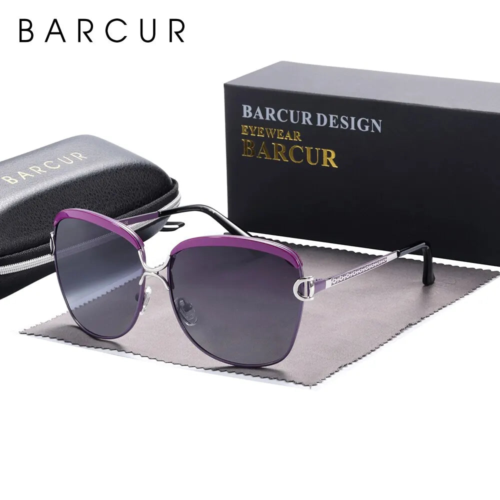 Modern Round Polarized Sunglasses UV400 Mirrored Gradient Lenses