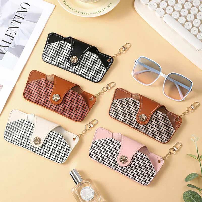 Minimalistisches Brillenetui Lederoptik