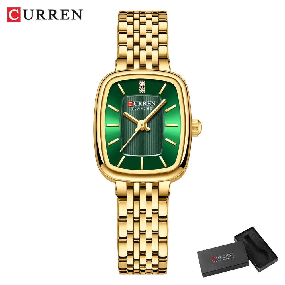 Edle Damen Armbanduhr Edelstahl Analog Quarz wasserbeständig