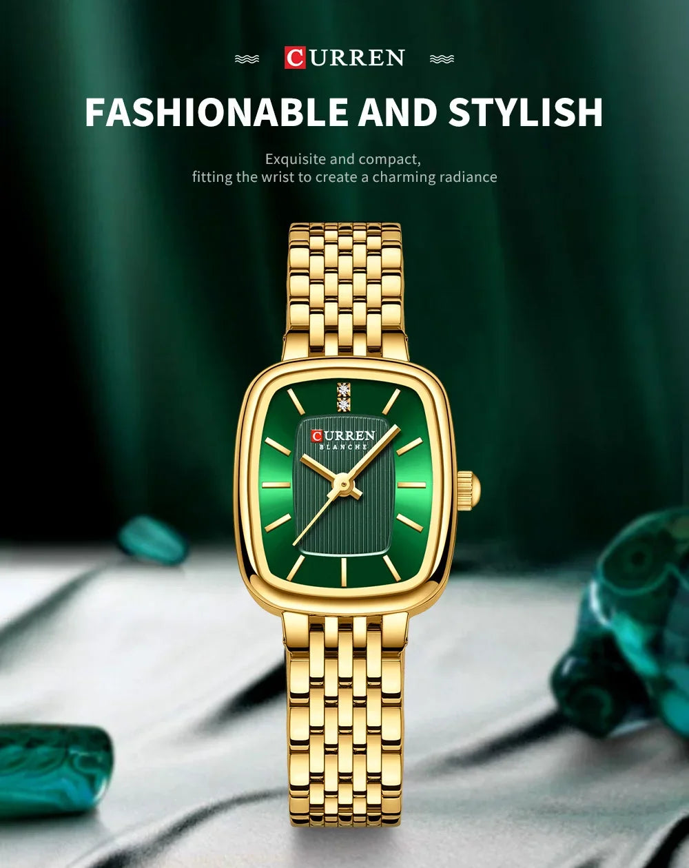 Edle Damen Armbanduhr Edelstahl Analog Quarz wasserbeständig